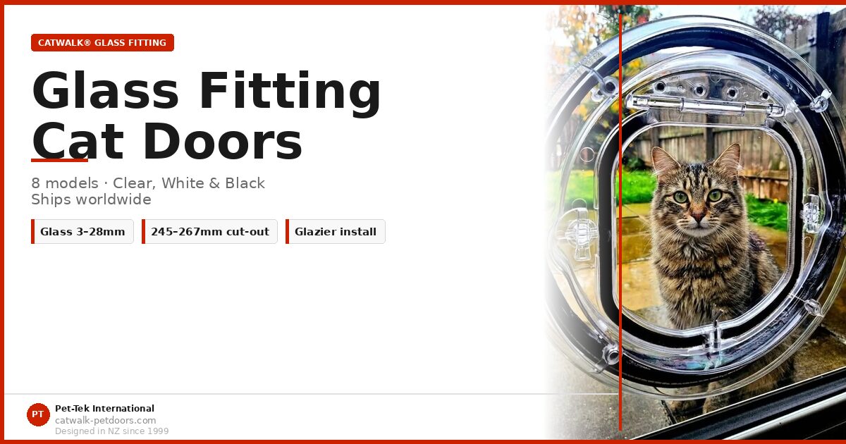 Glass Fitting Cat Doors — Catwalk® Cat Flap for Glass | Pet-Tek