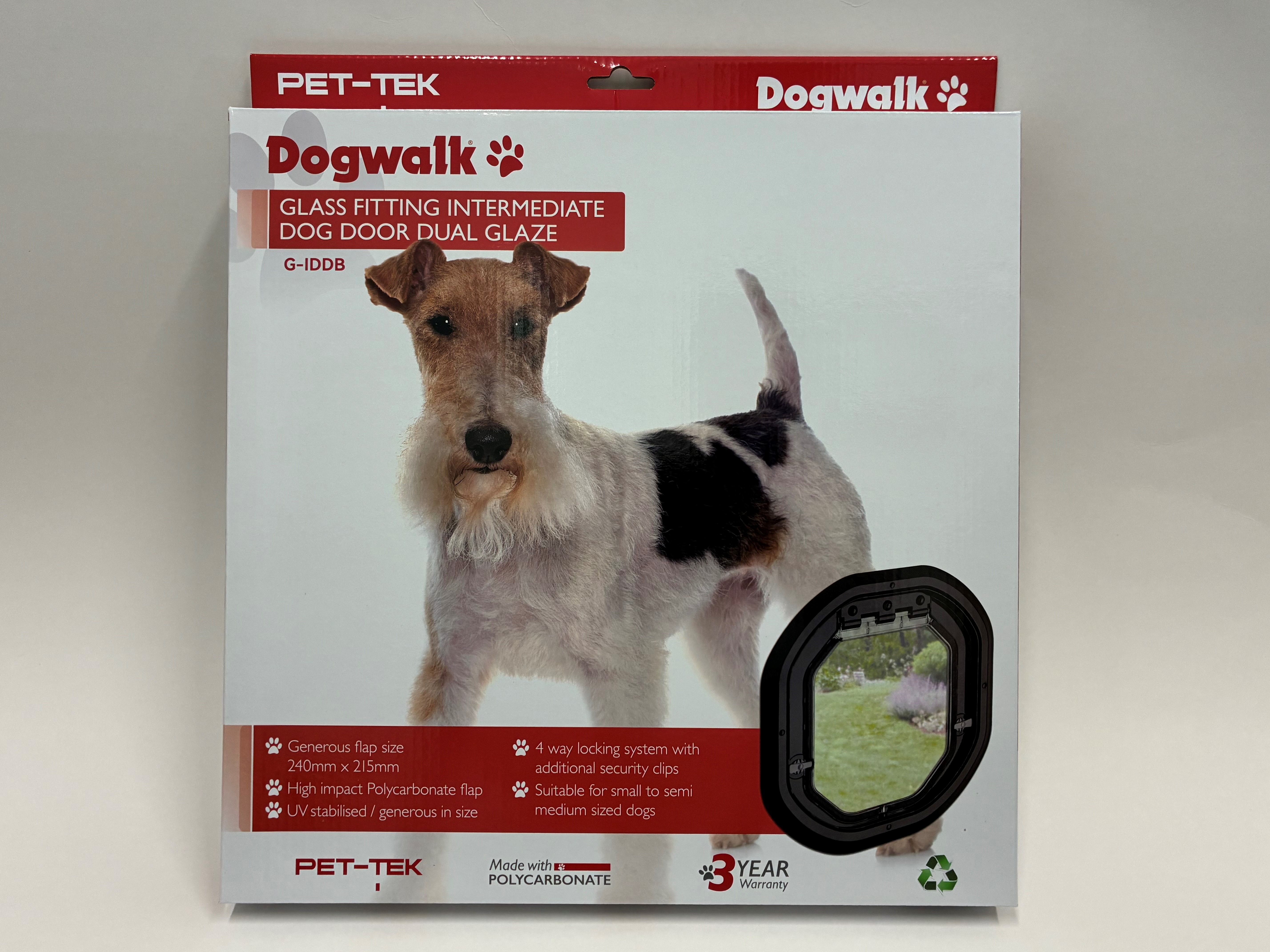 Black glass fitting dog door - Pet-Tek Dogwalk glass dog flap